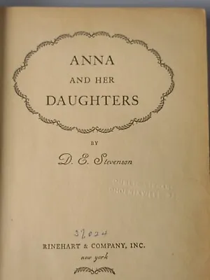 Anna And Her Daughters By D.E. Stevenson 1958 1st Avon Printing 91923 • $10