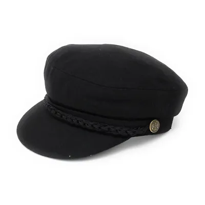 Melton Wool Barge Cap Black. Fully Lined. Lovely Quality. • £23.95