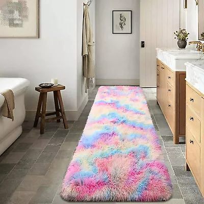 Non Slip Extra Long Shaggy Bath Mat Bathroom Rugs Super Soft Washable Floor Mats • £8.99