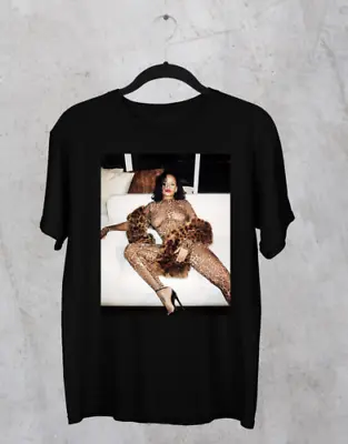 Rihanna Singer Black Cotton Unisex All Size T-shirt • $22.55
