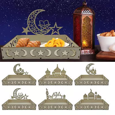 Dessert Food Wooden Tray Ornament Eid Mubarak Islamic Ramadan Kareem Decoration • $15.37