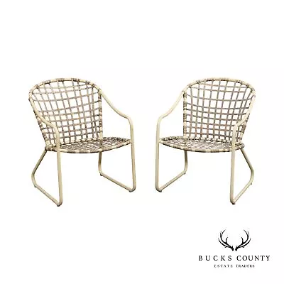 Mid Century Modern Pair Of Outdoor Dining Armchairs • $465