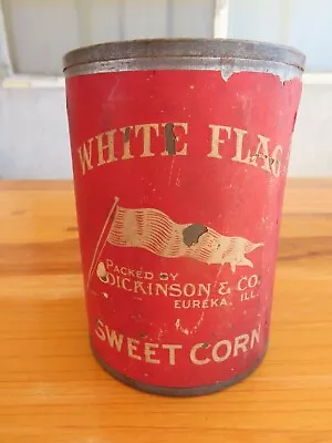 Rare Vintage Original  White Flag Early Paper Label On Tin Food Can • $8.99