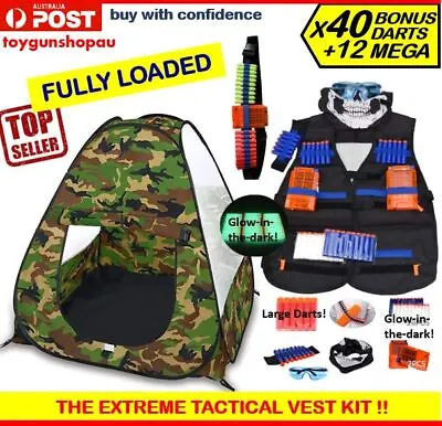 Kids Toy Gun Army Tent Accessory EXTREME TACTICAL VEST KIT Toy Gun Bullets Ammo • $59