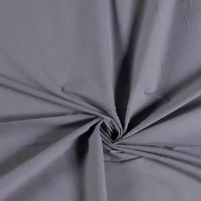 Plain 100% Cotton Voile Fabric Material - MID GREY • £6.99