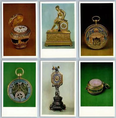 1987 ANTIQUE CLOCKS And WATCHES Skeleton Museum Kremlin RARE Set 16 Postcards • $21.95