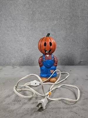 Vintage Schmid Jacko And Friends Pumpkin Head Boy Halloween Harvest Lamp Light • $29.98