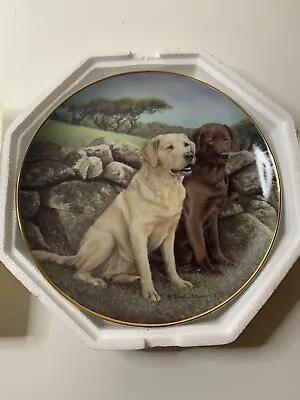 £14.99 • Buy TRUSED COMPANIONS Franklin Mint Plate Labradors / Retriever Dogs Nigel Hemming