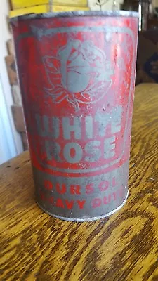 VINTAGE ADVERTISING DURSOL WHITE ROSE Motor Oil Sign Tin Canadian Can • $55