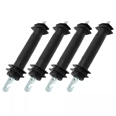 4 Pcs Heavy Duty Electric Fence Gate Handle Black With Insulators With Spring • $16.52