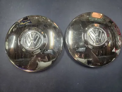Pair Vintage 1966-67 VW Volkswagen 10  Dog Dish Hubcap Wheel Covers. D • $39.99