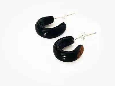 Black Coral Earrings. Natural Black Coral Energy Healing. • $80