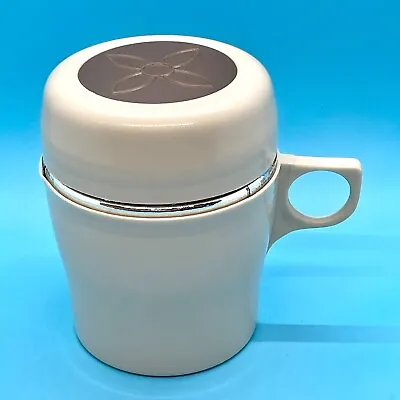 Vintage Mod Dep Italy Small Tan Thermos Coffee Cup – EUC • $22.95