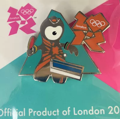 2012 LONDON OLYMPIC PIN BADGE BRITISH ENGLISH UK NEW NOS Ping Pong Table Wenlock • $19.99