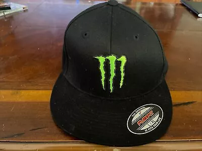 Monster Energy Drink Flex Fit Large/XL Official Hat Cap Fitted Baseball Flat Uni • $39.99