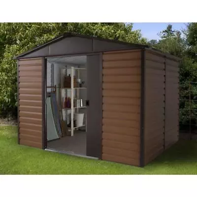 Garden Shed 10 X 8ft Yardmaster Woodgrain Metal - Assembly Available • £649.98