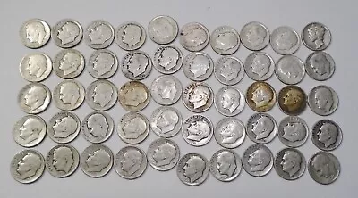 1940's US Dimes 90% Silver Roll Of 50 (49x1947 1x1941) • $112.65