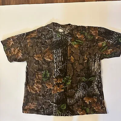 MOSSY OAK Mens Tee Break Up Green Camo Short Sleeve Jerzees Outdoors T-Shirt L • $19.99