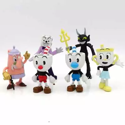 6Pcs Cuphead Mugman Series Anime Game 3.7  Action Figure Model Toys Doll Gift • $22.99