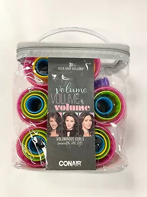 29-Piece CONAIR Volume Voluminous Curls Self Grip Rollers No Pins Needed S M L • $6.40