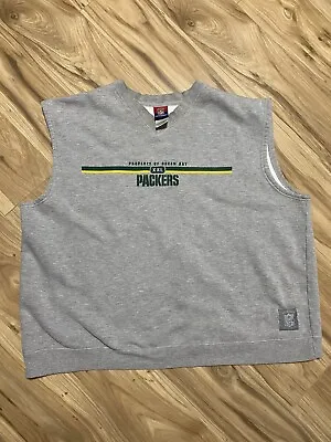 Vintage Reebox Green Bay Packers Gray Pullover Vest Size - XLarge XL • $16.99