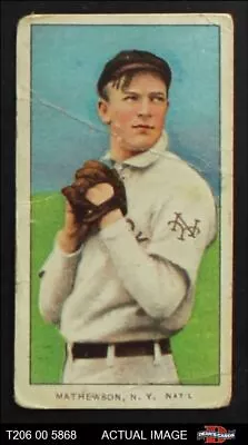 1909 T206 Christy Mathewson Dark Cap Giants HOF VARIATION 2 - GOOD • $1380