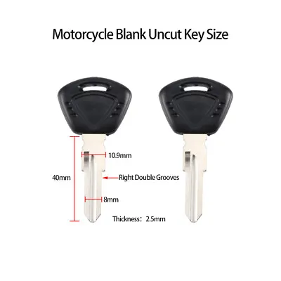 Blank Motorcycle Uncut Key Black Length 40mm For Triumph Motorbike Spare Part • $6.48