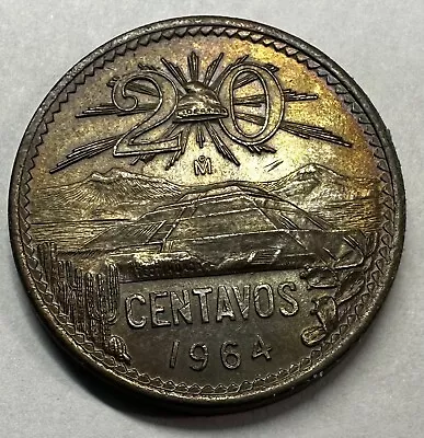 Mexico 1964 20 Centavos High Grade - Natural Tone *80 • $18.99