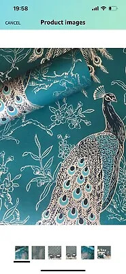 World Of Wallpaper  8 Rolls New In Wrapping Peacock Teal And Gold. Cost £150 • £100