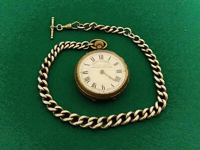 Vintage Railway Timekeeper Bentima Lever Pocket Watch With Sterling Silver Chain • £74.99