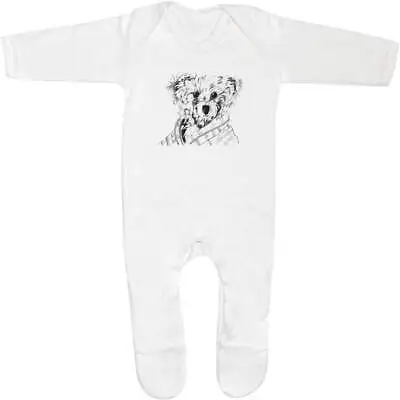 'Teddy In Dressing Gown' Baby Romper Jumpsuits / Sleep Suits (SS035921) • £9.99