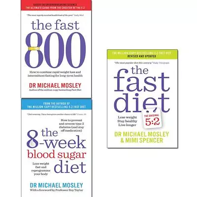 Michael Mosley Collection 3 Books Set (the Fast 800 8-week Blood Sugar Diet F • £15.50