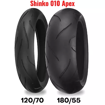 New Shinko 010 Apex Motorcycle Tire Set Front Rear 120 + 180 Radial 17  • $279.85