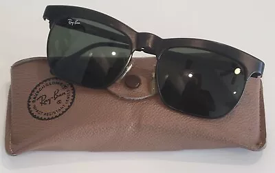 Ray Ban B&L USA BLACK NUEVO METAL WAYFARER G15 LENS VINTAGE 80s SUNGLASSES W0757 • $98.99