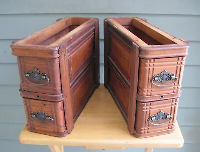 Vintage Singer Sewing Machine 4 Wood Ornate Drawers W/ Frames And Brass Pulls • $39