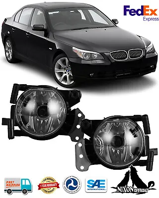 Clear Lens Driving Fog Lights Front Bumper Lamp For 2003-2006 BMW E60 3/5 Series • $34.99