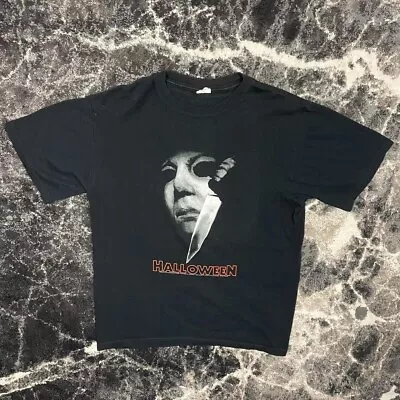 Vintage Halloween Michael Myers Horror Movie Shirt — 2000s Cult Promo Medium • $40