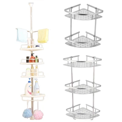 £8.99 • Buy 3/4 Tiers Bathroom Wall Corner Shelf Rack Shower Caddy Storage Organizer Kitchen