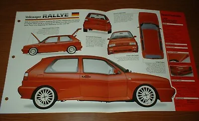 ★★1990 Volkswagen Golf Rallye Spec Sheet Brochure Poster Print Photo 90 91 93 Vw • $12.99