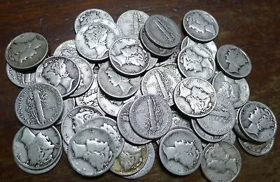 Nice Roll Of 50 Silver Mercury Dimes!! • $112.50