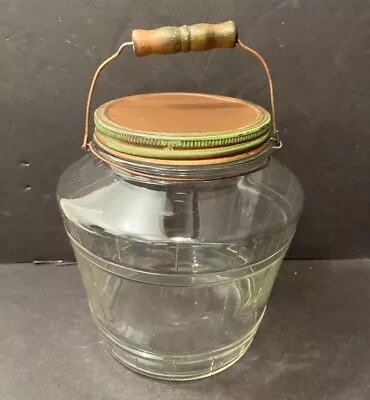 Vintage Barrel Pickle Jar - Wood & Wire Bale Handle - COUNTER TOP DISPLAY JAR • $29.23