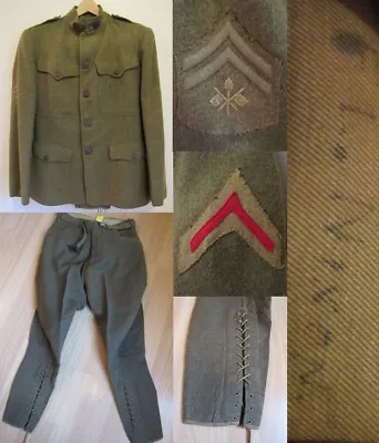 Named WW1 US Uniform  F.L. NIXON  Tunic Trousers Pants Wool Corporal 1917 ARMY • $574.99