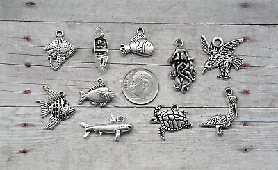 10pc Or 5pc Finding Nemo Charm Set Lot Collection/Shark Fish Turtle Jellyfish • $5
