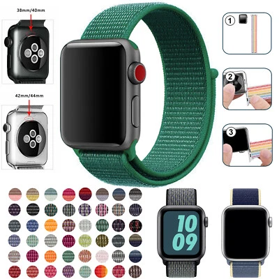 £4.99 • Buy Nylon Woven Sport Loop Band Strap For Apple WatcH Ultra IWatch Series SE 8/7/6/5