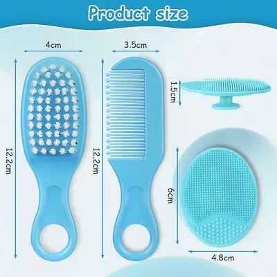 Aolso Baby Hair Brush 3PCS Baby Hair Brush And Comb Set Cradle Cap Brush And & • £4.99