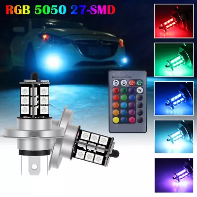 RGB Multi-Color LED Fog Driving Light Bulbs DRL H1 H3 H7 9005 HB3 9006 880 881 • $15.97