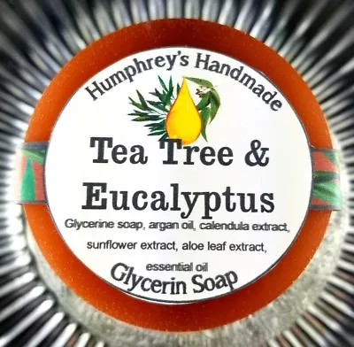 TEA TREE & EUCALYPTUS Soap Unisex Men's Shave Shampoo Beard Wash Round Acne Bar  • £5.79