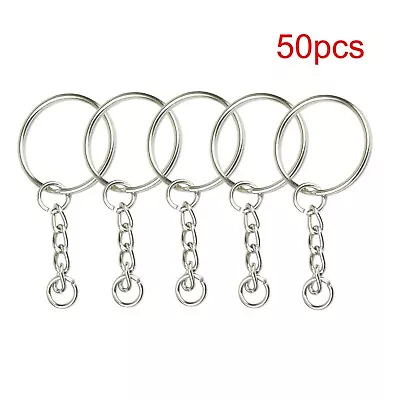 Split Rings Key Ring  Keyring Keychain Key Chain Findings Claps Silver Link 50pc • £3.99