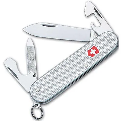 NEW Victorinox Swiss Army Cadet Pocket Knife Silver Alox Still Sealed In Package • $45