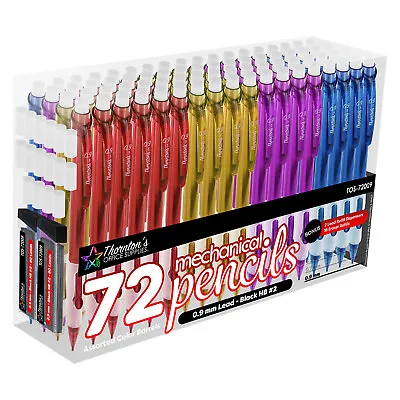 Thornton's School Value Pack Mechanical Pencils HB #2 0.9mm 72-Pack + Refills • $24.99